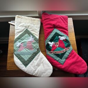 Handmade Quilted Christmas Stockings with Rocking Horse